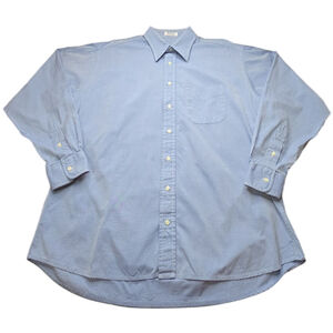TTX Pinpoint 2x2 Cotton Oxford Shirt 16 1/2 35 USA Made Vintage Blue Dress Shirt